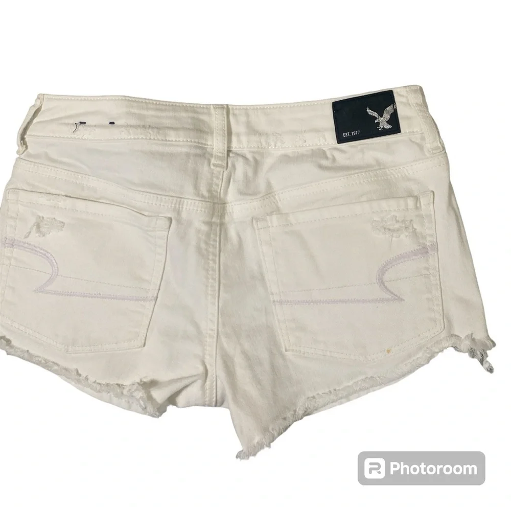 American eagle white denim shorts